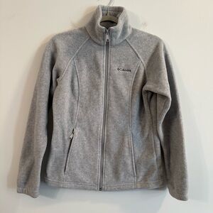 Columbia Light Gray Full-Zip Fleece Jacket